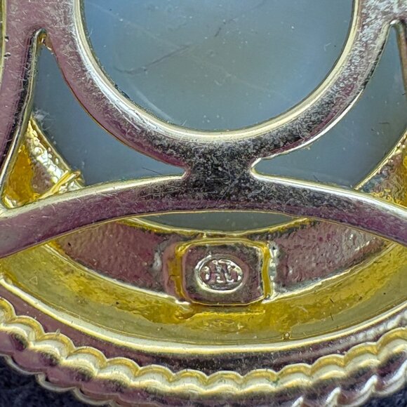 Gold Plated Yellow Druzy Circle Pendant Fashion Pendant Size 1.25" Length - Picture 5 of 9